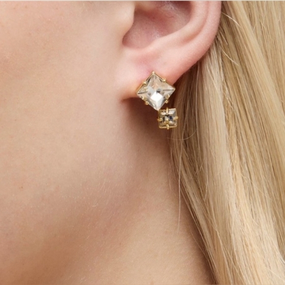 J. Crew Square Sparkle Earrings - Picture 3 of 3